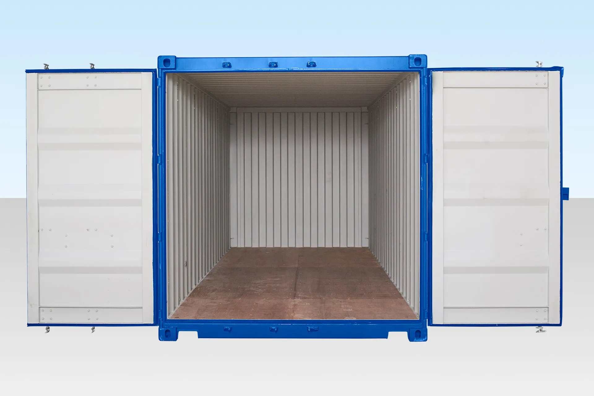 20ft Self Storage Container with Bamboo Floor – Blue - Image 3