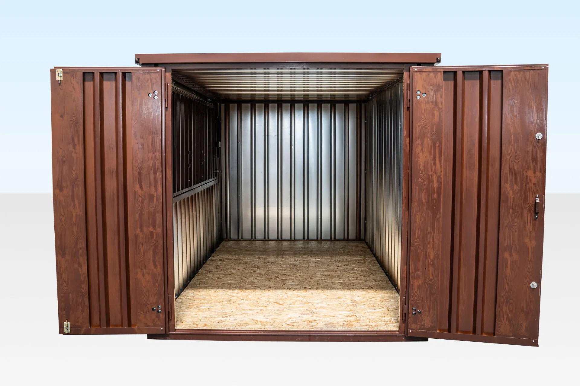 4m XL Flat Pack Kiosk – Wood Effect