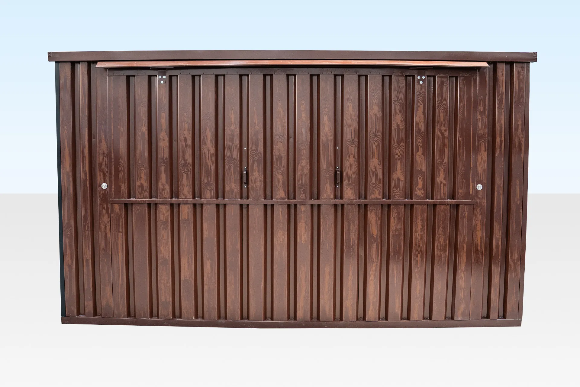 4m XL Flat Pack Kiosk – Wood Effect - Image 6